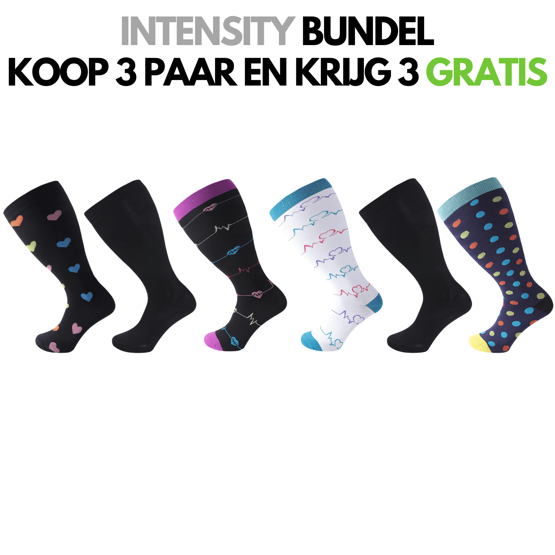 FitBee Nederland - FitCompres - Dames Grote maten Compressiekousen-  Koop 3 paar en krijg 3 paar GRATIS / Intensity / 2XL - Kuit: 45 - 58 cm, Koop 3 paar en krijg 3 paar GRATIS / Intensity / 3XL - Kuit: 58 - 68 cm, Koop 3 paar en krijg 3 paar GRATIS / Intensity / 4XL - Kuit: 68 - 81 cm, Koop 3 paar en krijg 3 paar GRATIS / Dark / 2XL - Kuit: 45 - 58 cm, Koop 3 paar en krijg 3 paar GRATIS / Dark / 3XL - Kuit: 58 - 68 cm, Koop 3 paar en krijg 3 paar GRATIS / Dark / 4XL - Kuit: 68 - 81 cm