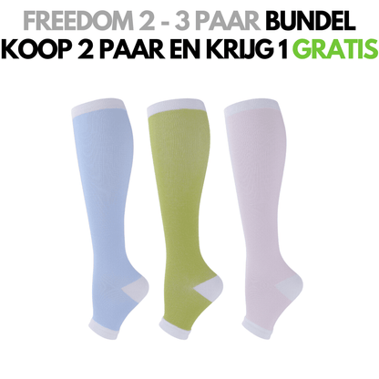 FitFree - Compressiekousen met open teen (Unisex)