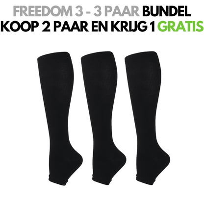 FitFree - Compressiekousen met open teen (Unisex)